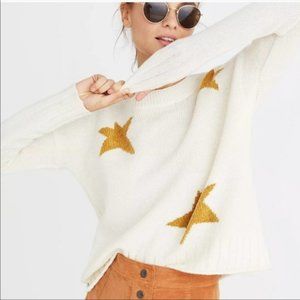 Madewell Cream Star Pullover Sweater